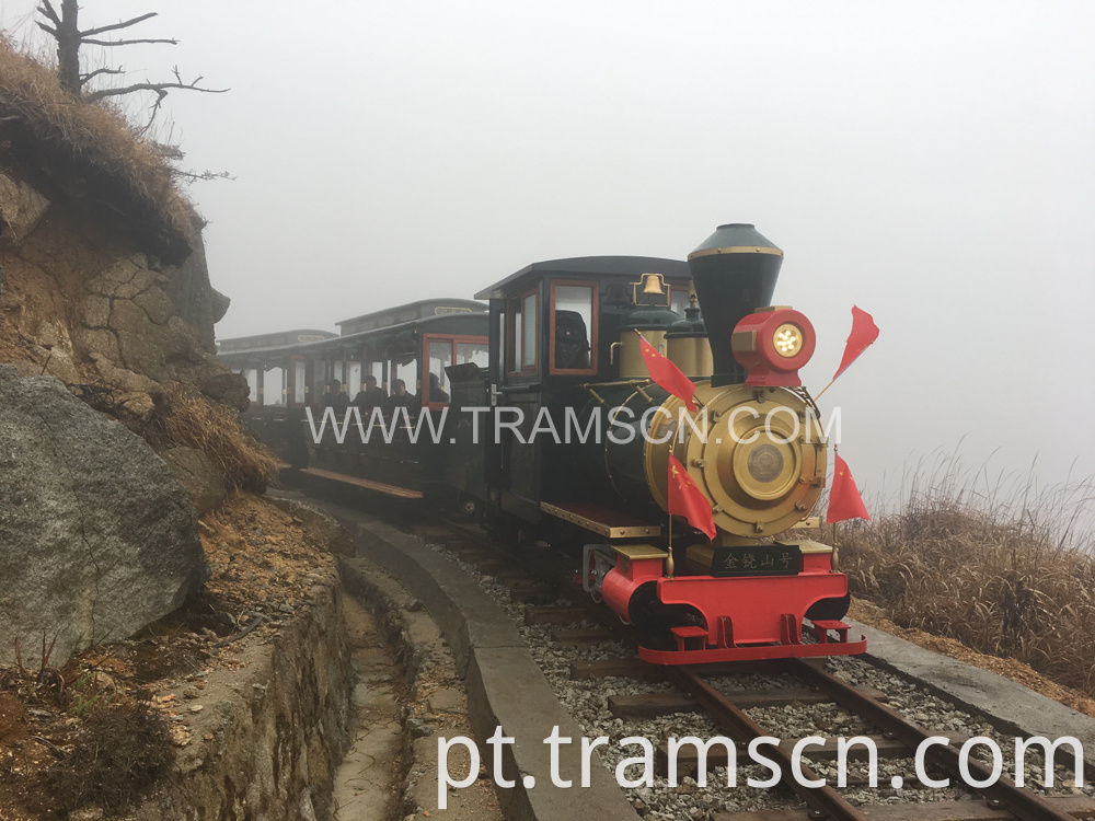 sightseeing train on mountain canyon